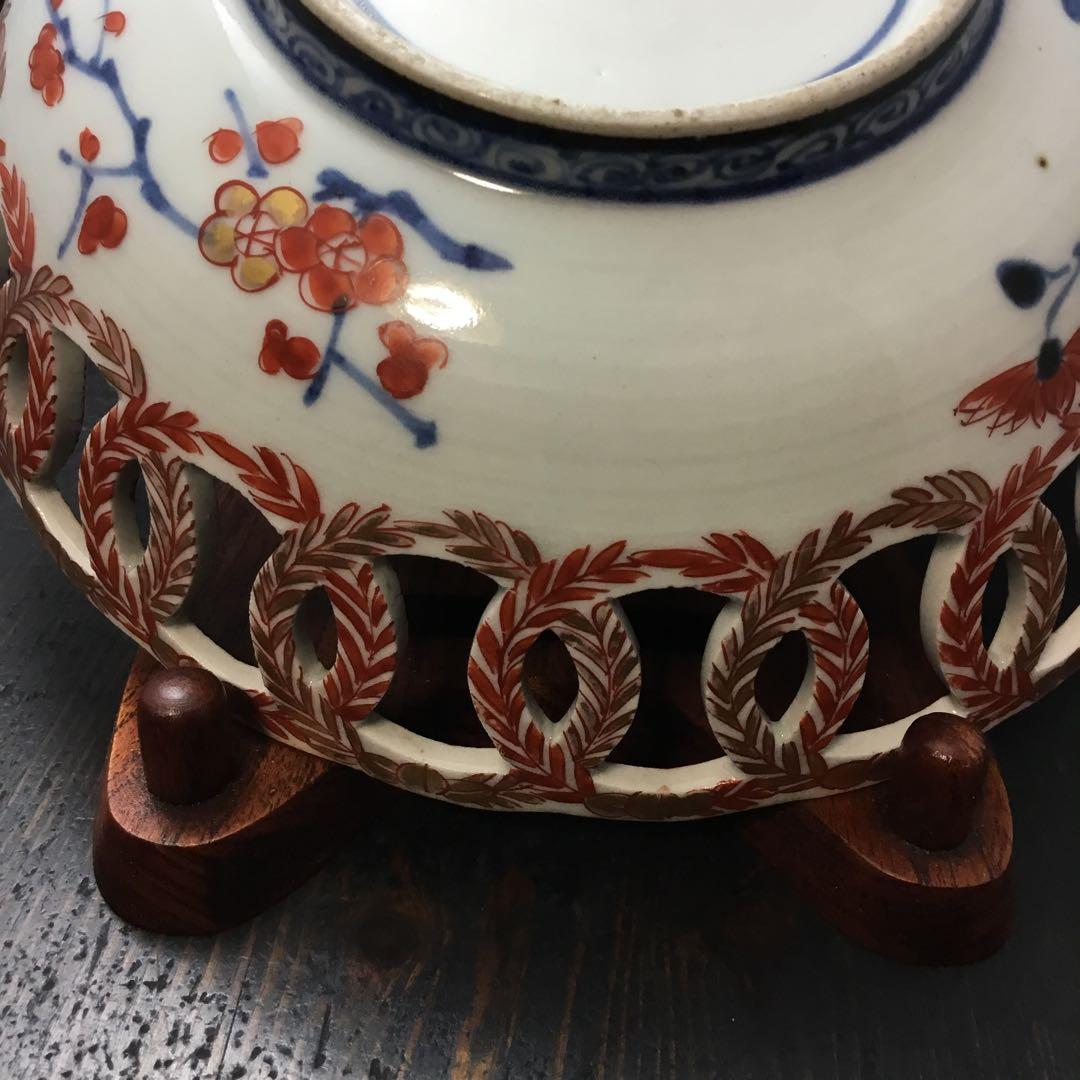 古伊万里輪繋ぎ透かし鉢(1700年代)