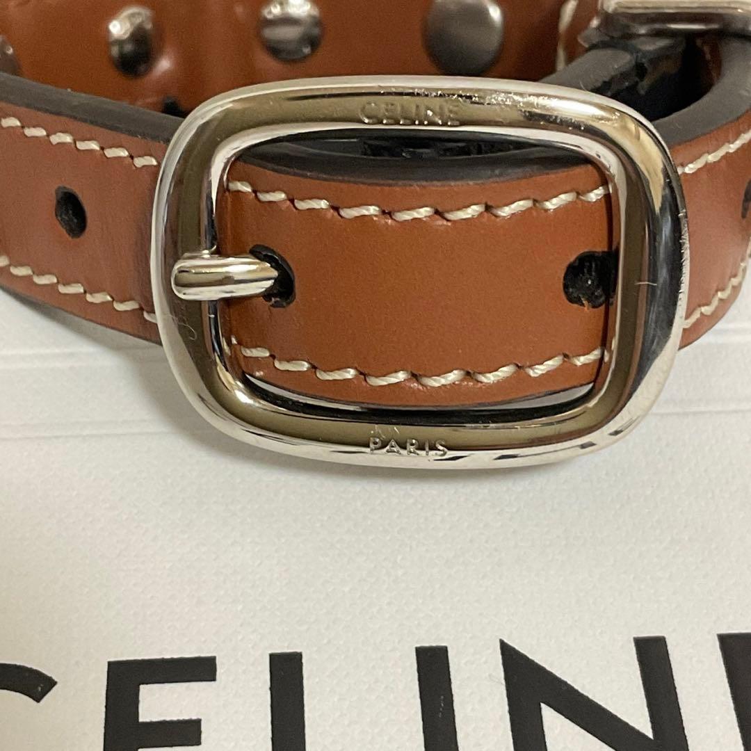 セリーヌ 定価6.4万【極美品】ドッグカラー 首輪 トリオンフ チャーム 箱付き