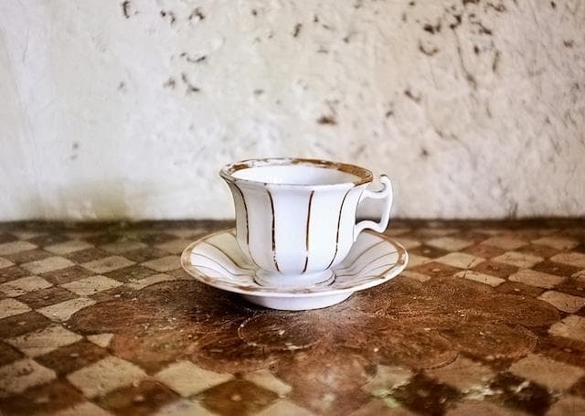 フランス 19世紀 金の珊瑚とカップアンドソーサーa パリ窯 アンティーク