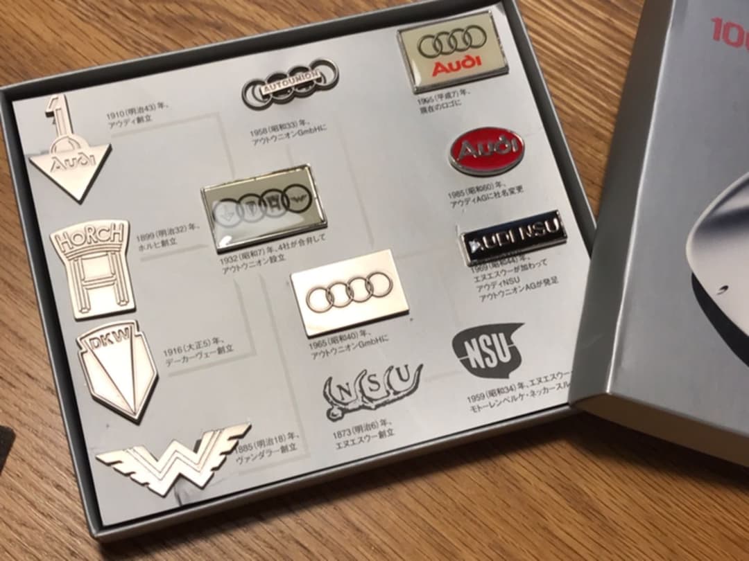 アウディ AUDI 創立100周年記念ピンズセット 未使用