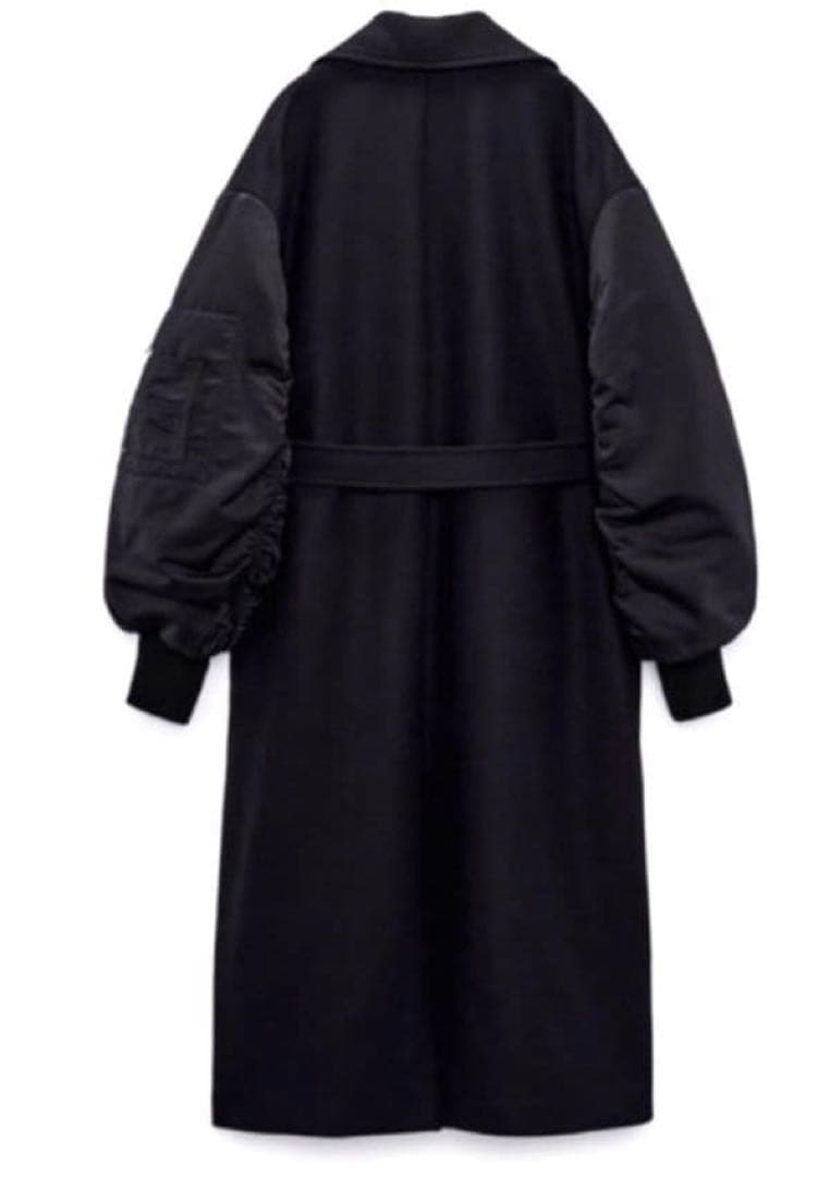 極美品 希少 ZARA ザラ マッチングボンバーコート MA-1 ガウン 黒