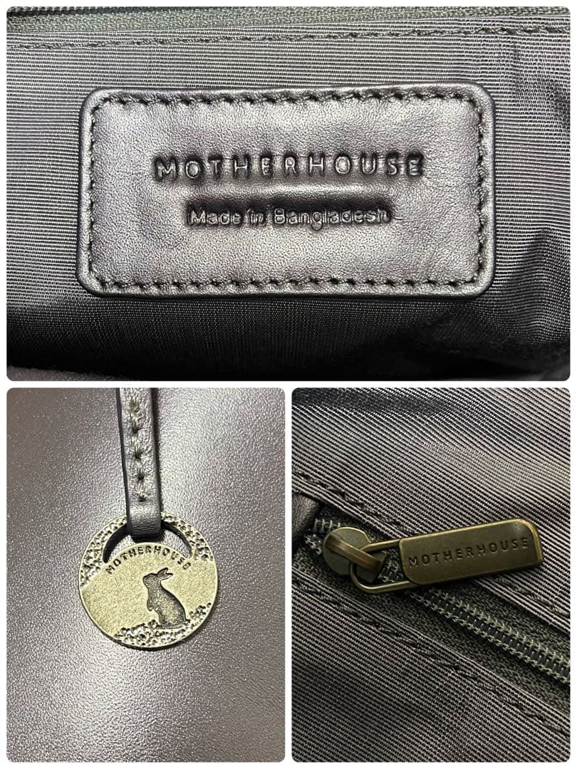 マザーハウス ツキアカリ ダークグレー ショルダーバッグ ハンドバッグ 2way