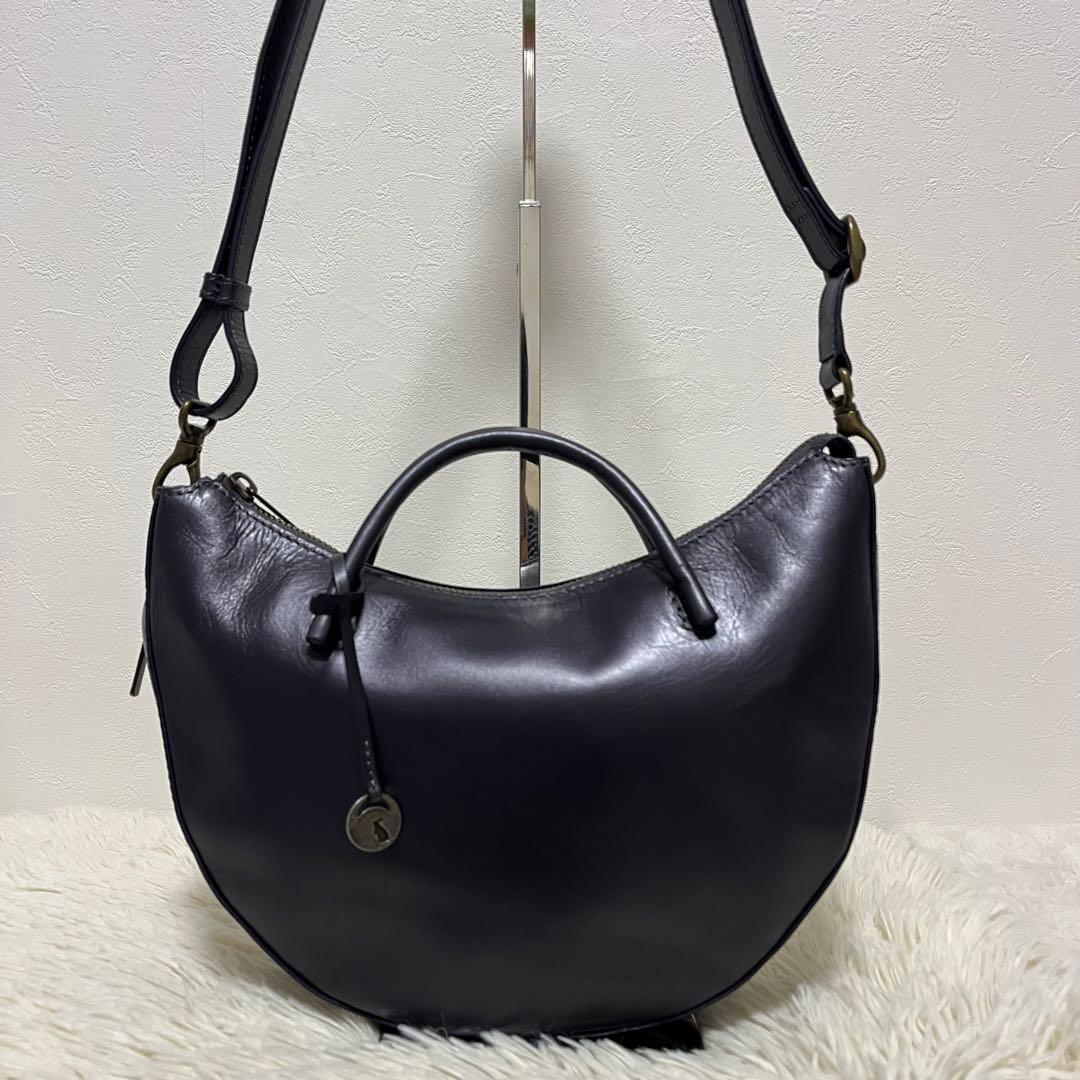 マザーハウス ツキアカリ ダークグレー ショルダーバッグ ハンドバッグ 2way