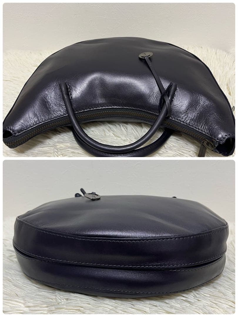 マザーハウス ツキアカリ ダークグレー ショルダーバッグ ハンドバッグ 2way