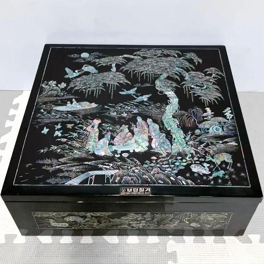 螺鈿細工　碁盤　昭和レトロ　囲碁版　李朝 アンティーク