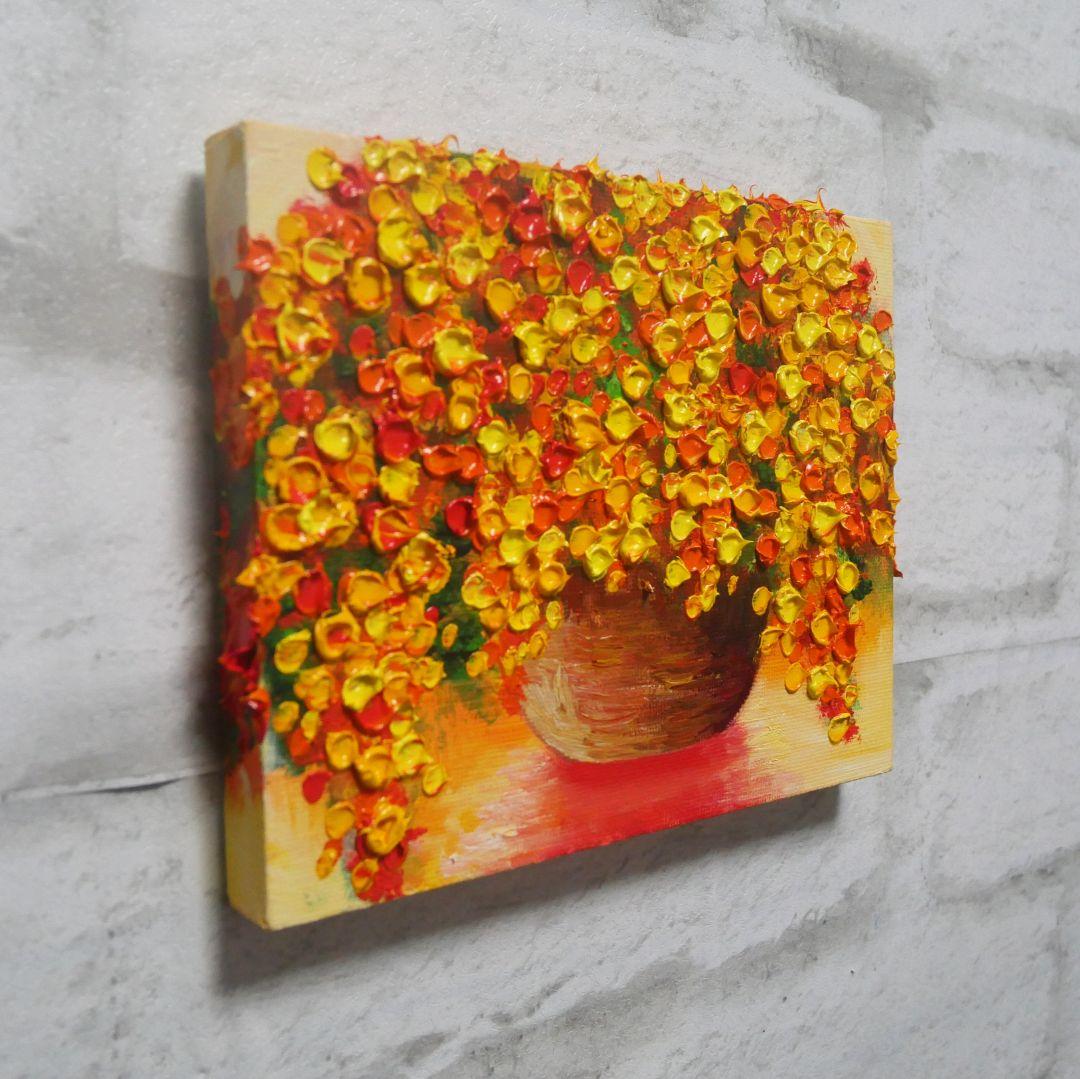 油絵 油彩 油彩画 絵 絵画 F0号【ミモザ】