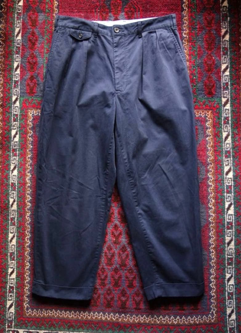 BEAMS PLUS + 2プリーツチノトラウザーズ L 美品 日本製