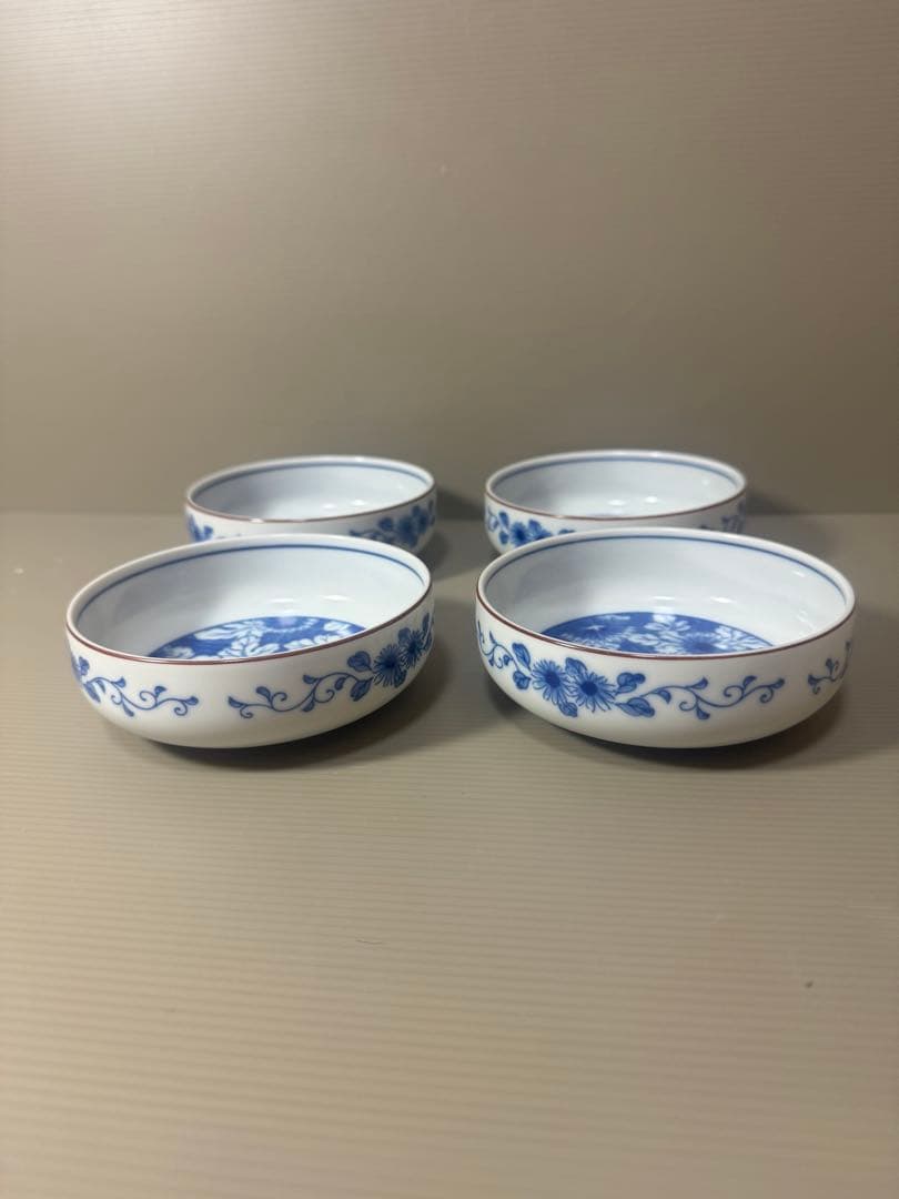 2076 深川製磁　花文　小鉢　4客