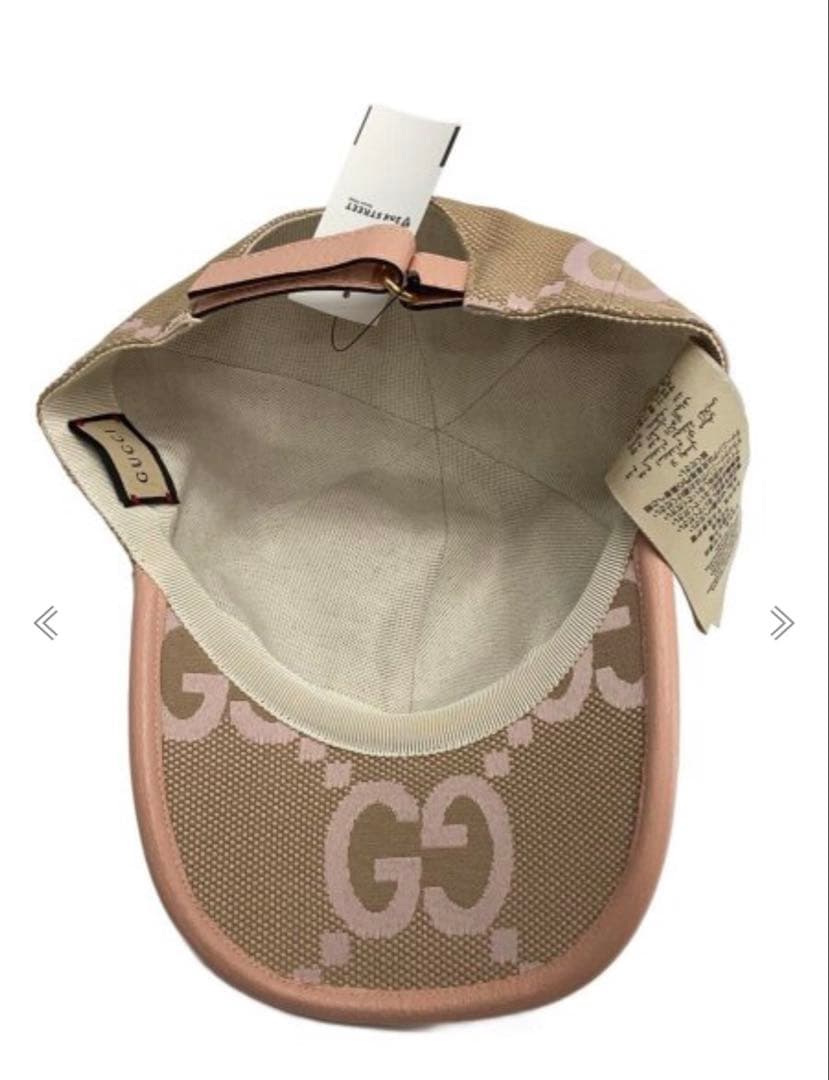 GUCCI キャップ ピンク ベージュジャンボGG柄
