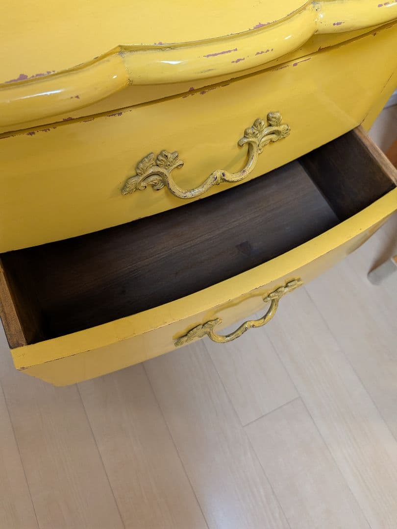 カントリーコーナー　3段引き出しチェスト　黄色