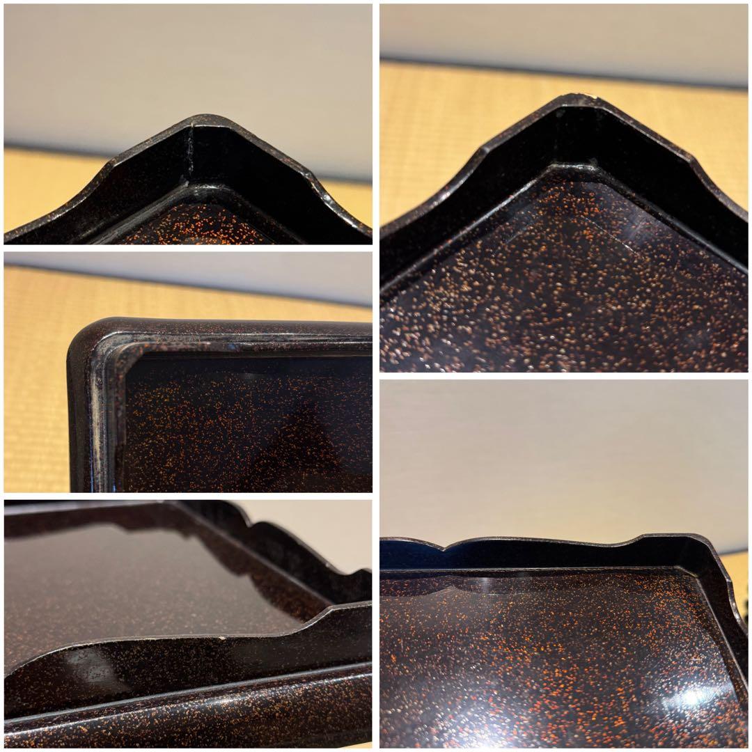 希少 20枚揃 総梨子地 蒔絵 吸物膳 絵替り 吉祥文様 大正〜昭和期 共箱