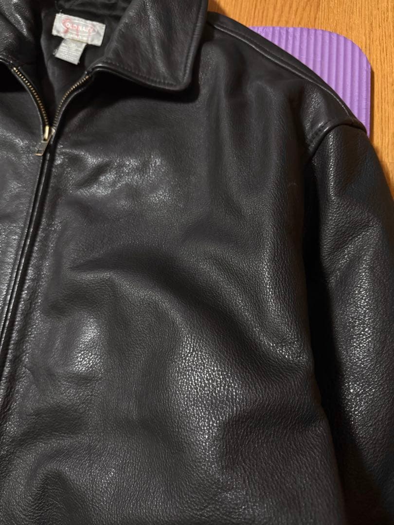 雰囲気抜群 OLD NAVY 2000年製 レザージャケット ブラック XL