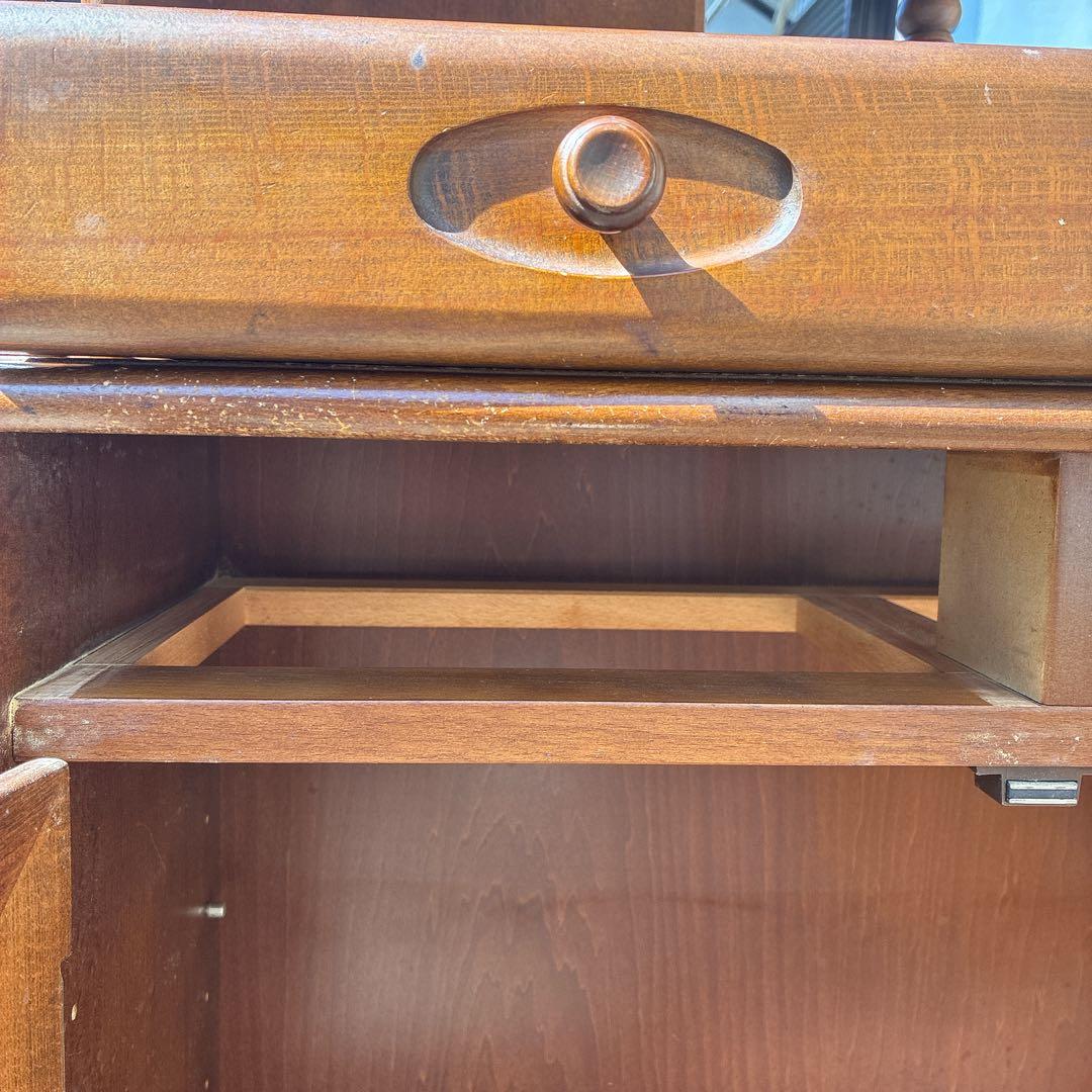 カリモク 木製 電話台 昭和レトロ オールド コロニアル 希少 ラック 天然木