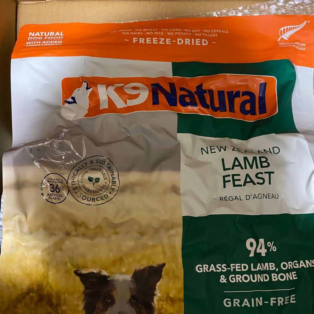 K9ナチュラル　フリーズドライ　ラム・フィースト　3.6kg（1個）