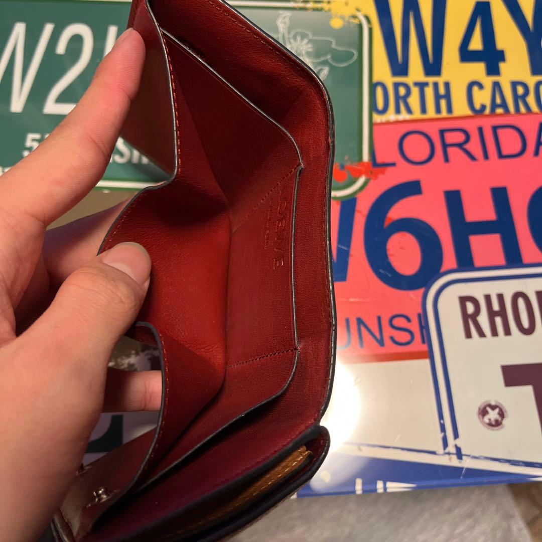 レザー 三つ折り財布 ブラウン