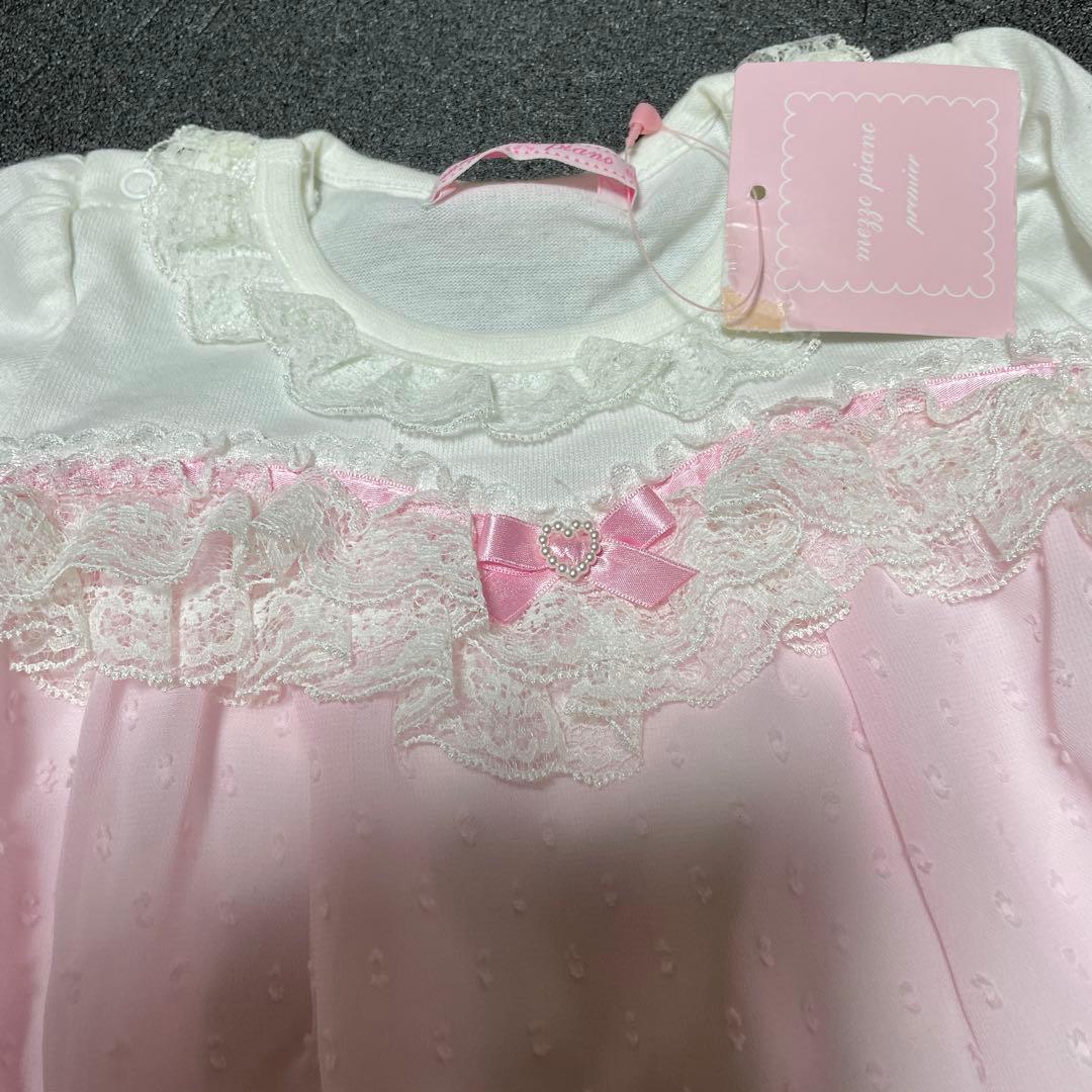 新品タグ付❤️メゾピアノ❤️レースとフリルの可愛いワンピース＆ブルマ80