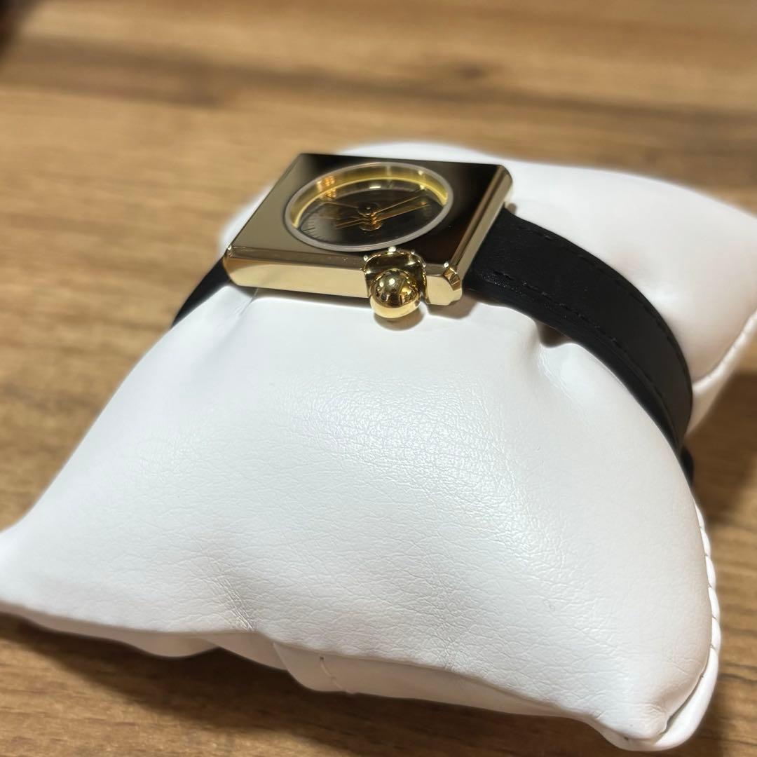 LIP【リップ】マッハ2000ミニフランス製 レザー ブラック ゴールド 腕時計