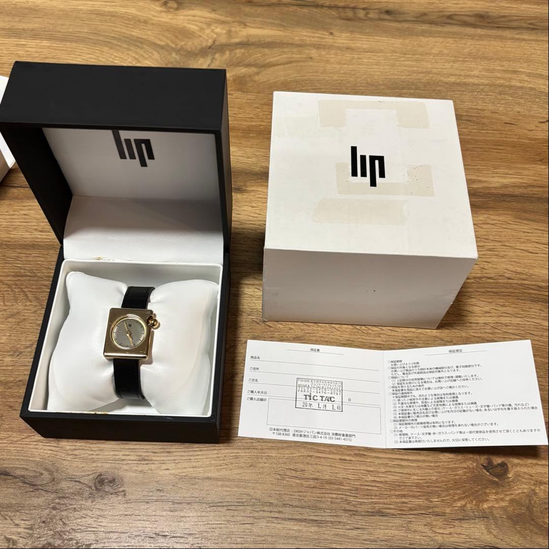 LIP【リップ】マッハ2000ミニフランス製 レザー ブラック ゴールド 腕時計