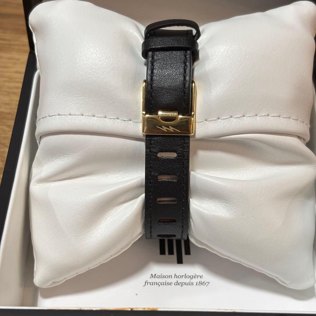 LIP【リップ】マッハ2000ミニフランス製 レザー ブラック ゴールド 腕時計