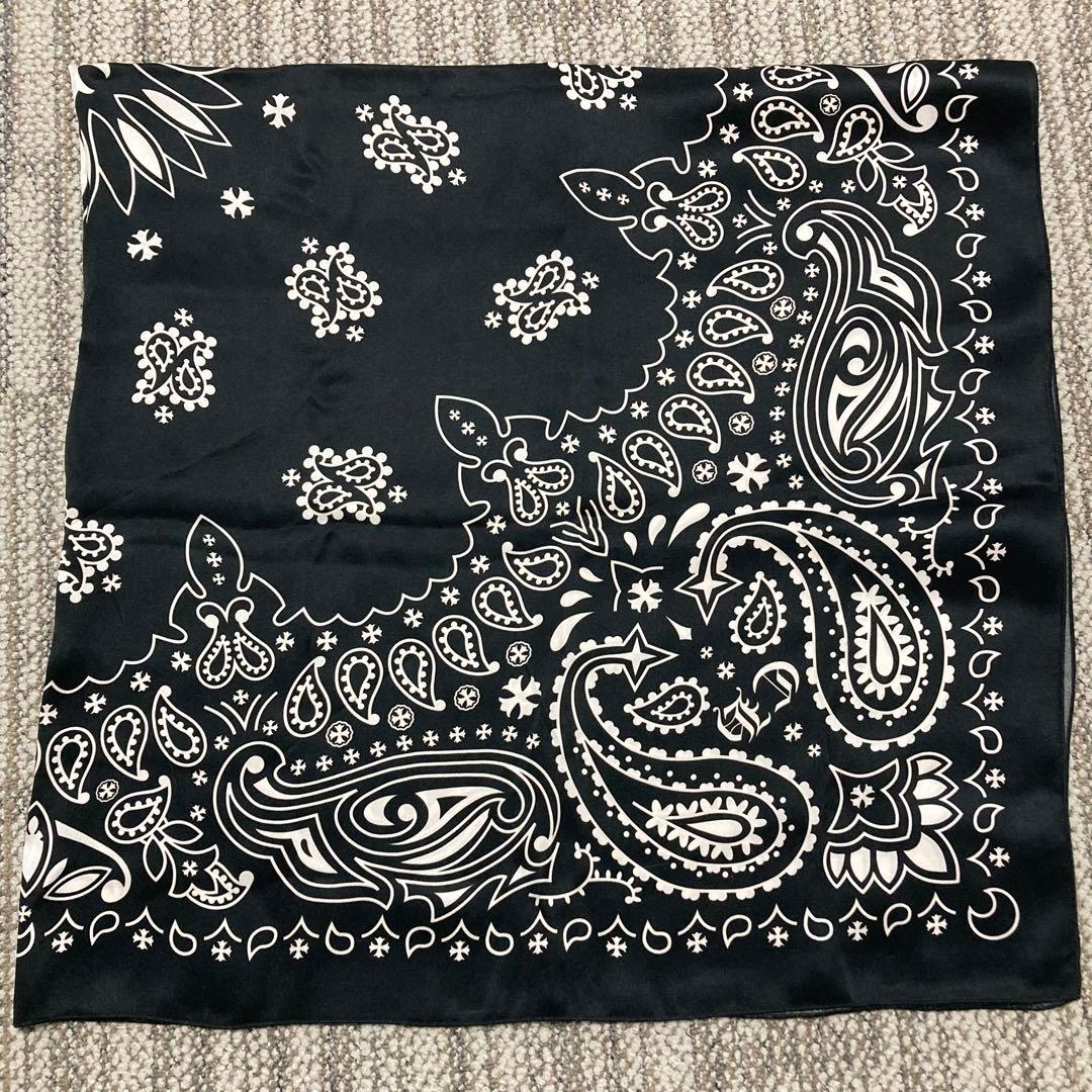 クロムハーツ　ペイズリー　バンダナ　シルクスカーフ