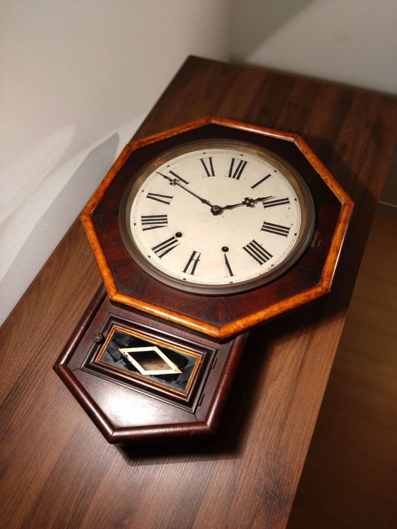 柱時計　整備済み　ニューヘブン　アンティーク　ボンボン時計　精工舎　ユンハンス
