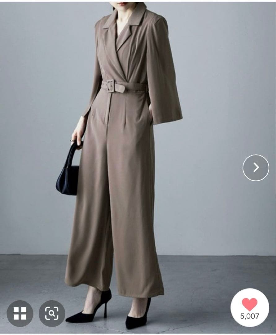 etoll. パンツドレス　グレイッシュベージュ