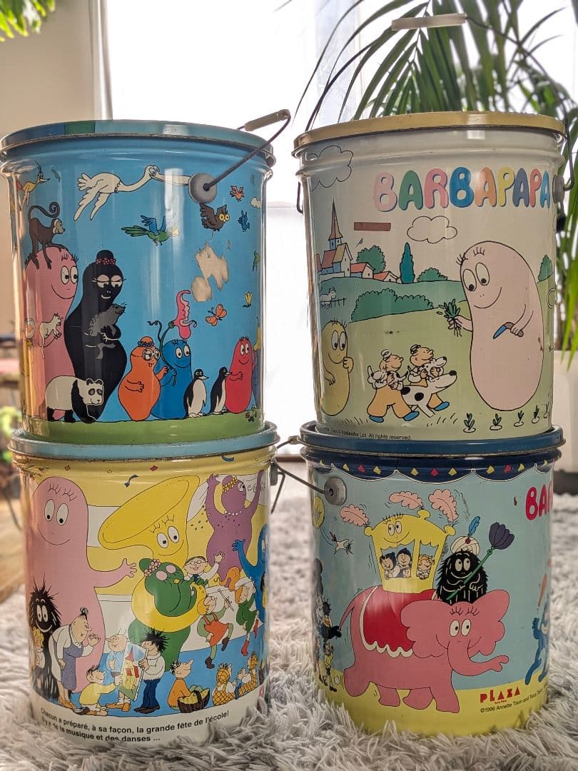 ★バーバパパ 缶 4個セット★まとめ売り格安！ソニープラザレトロ缶