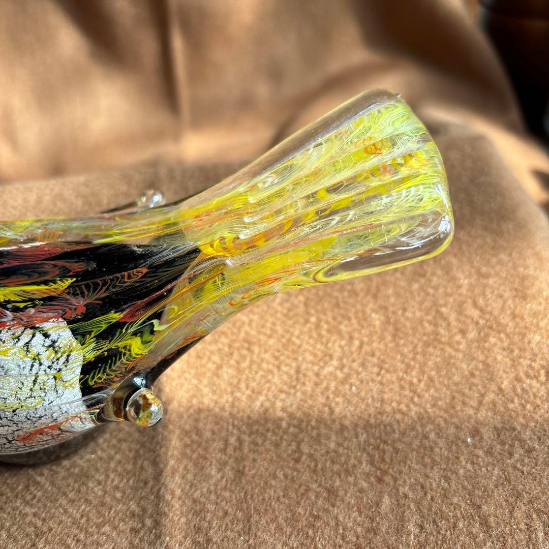 美品　ガラス製鳥の置物 2羽セット