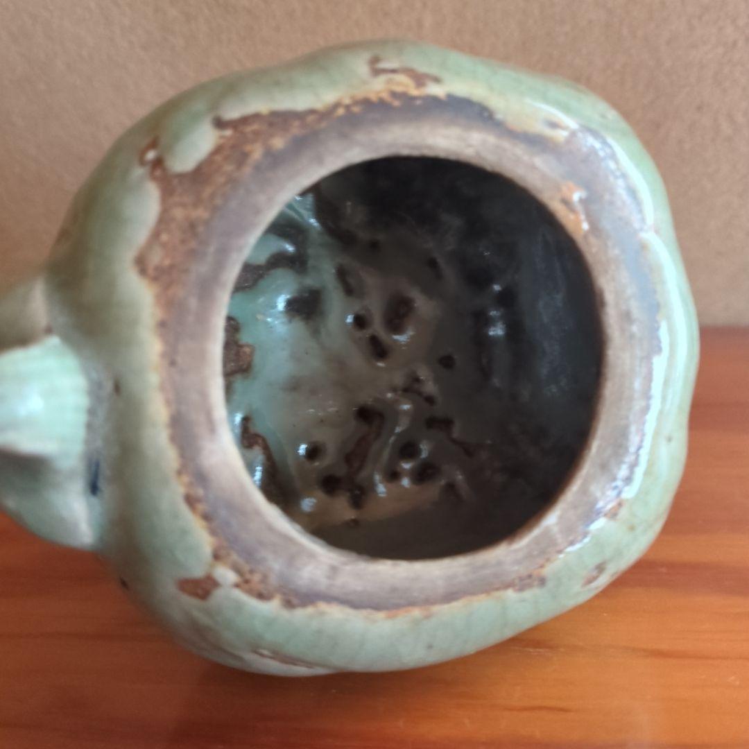 獅子形陶器 中型 淡い緑色　青磁香炉　獅子香炉　古美術品　骨董　中国