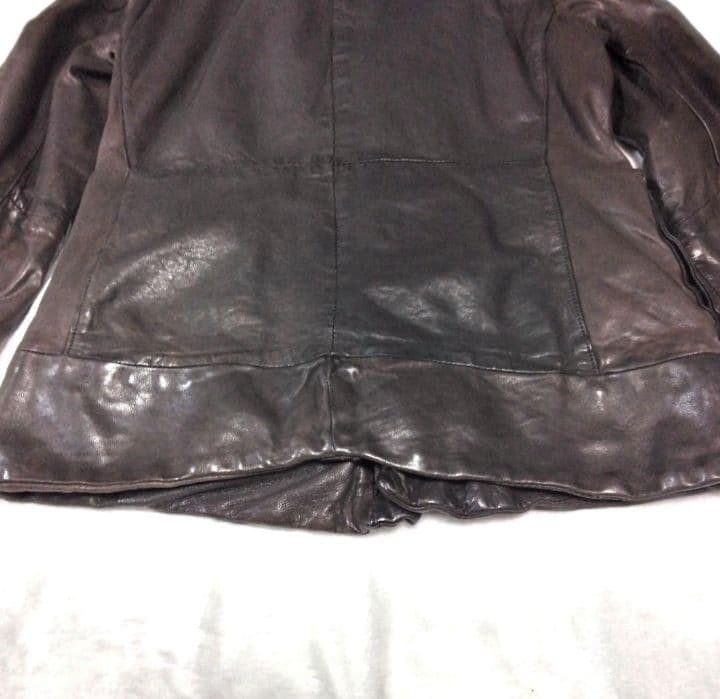 美品 キャサリン ハムネット ロンドン レザー 羊革 ジャケット ライダース 茶