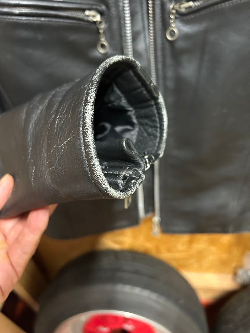 Liugoo Leathers ブラックレザーシングルライダース