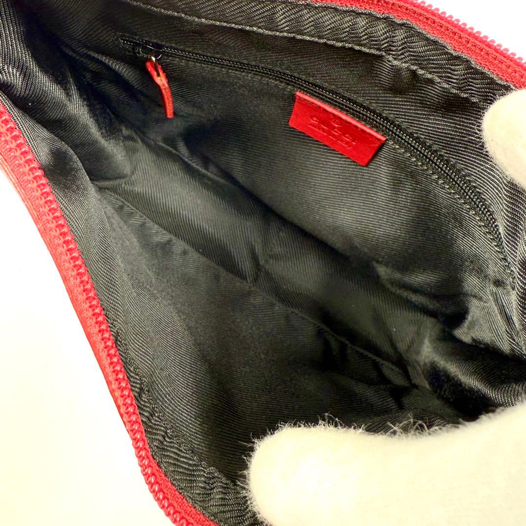 【鑑定済】Gucci グッチ GGキャンバス ワンショルダー バッグ赤 レッド