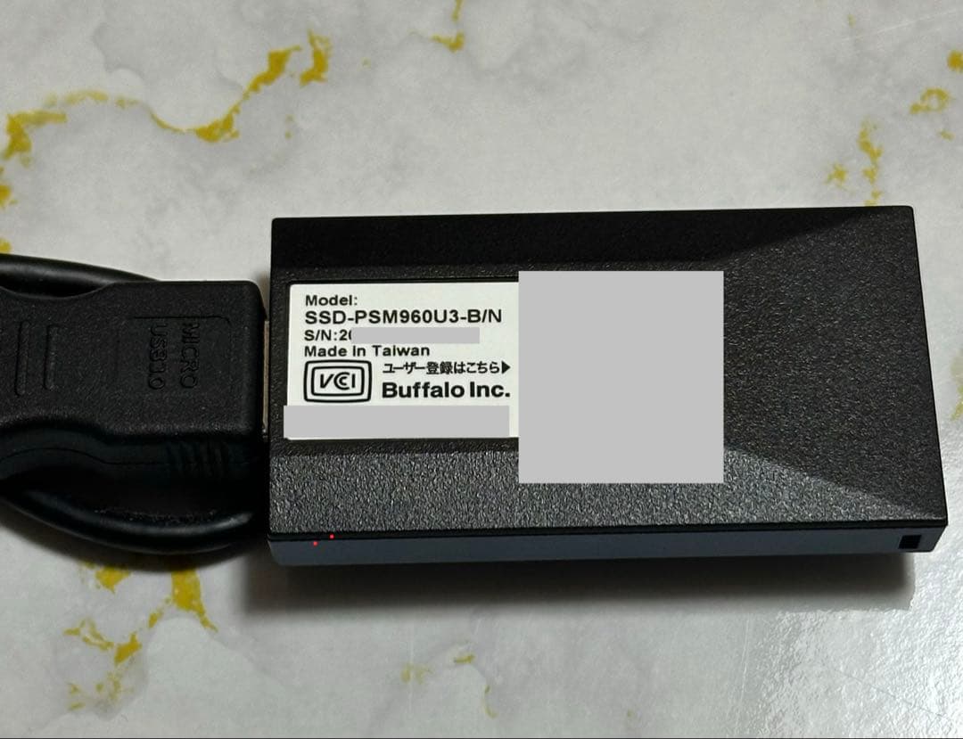 BUFFALO 外付けSSD SSD-PSM960U3-B/N