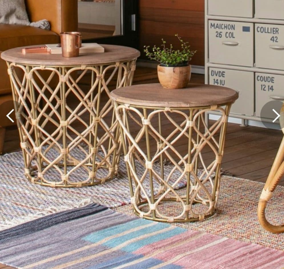 最終価格※モデルルーム展示品※ラタンサイドテーブル　美品