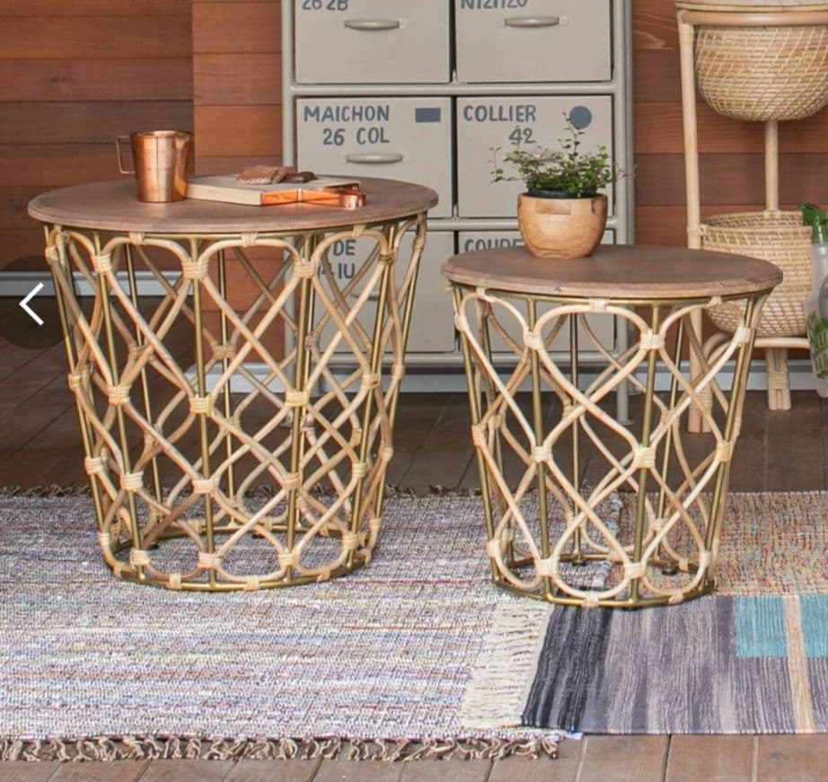 最終価格※モデルルーム展示品※ラタンサイドテーブル　美品