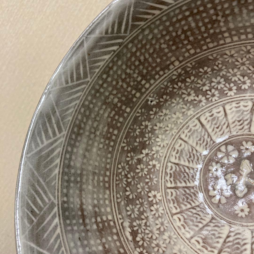 十九代　雲林院寶山造　泰之佑（髙臺）　鉢　三島手雲鶴模様　時代物　未使用