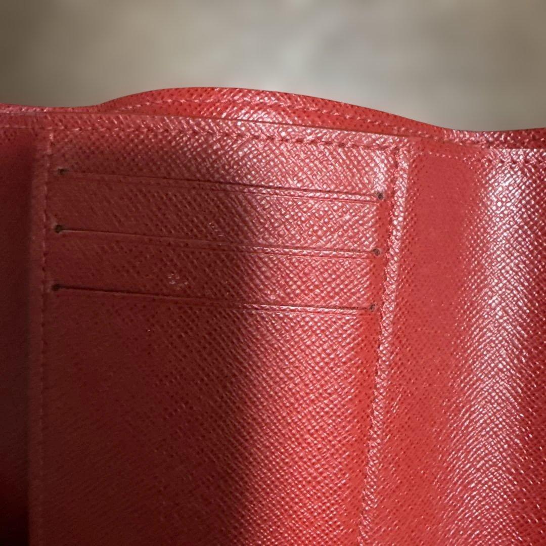 ダミエパターン 二つ折り財布 ブラウン