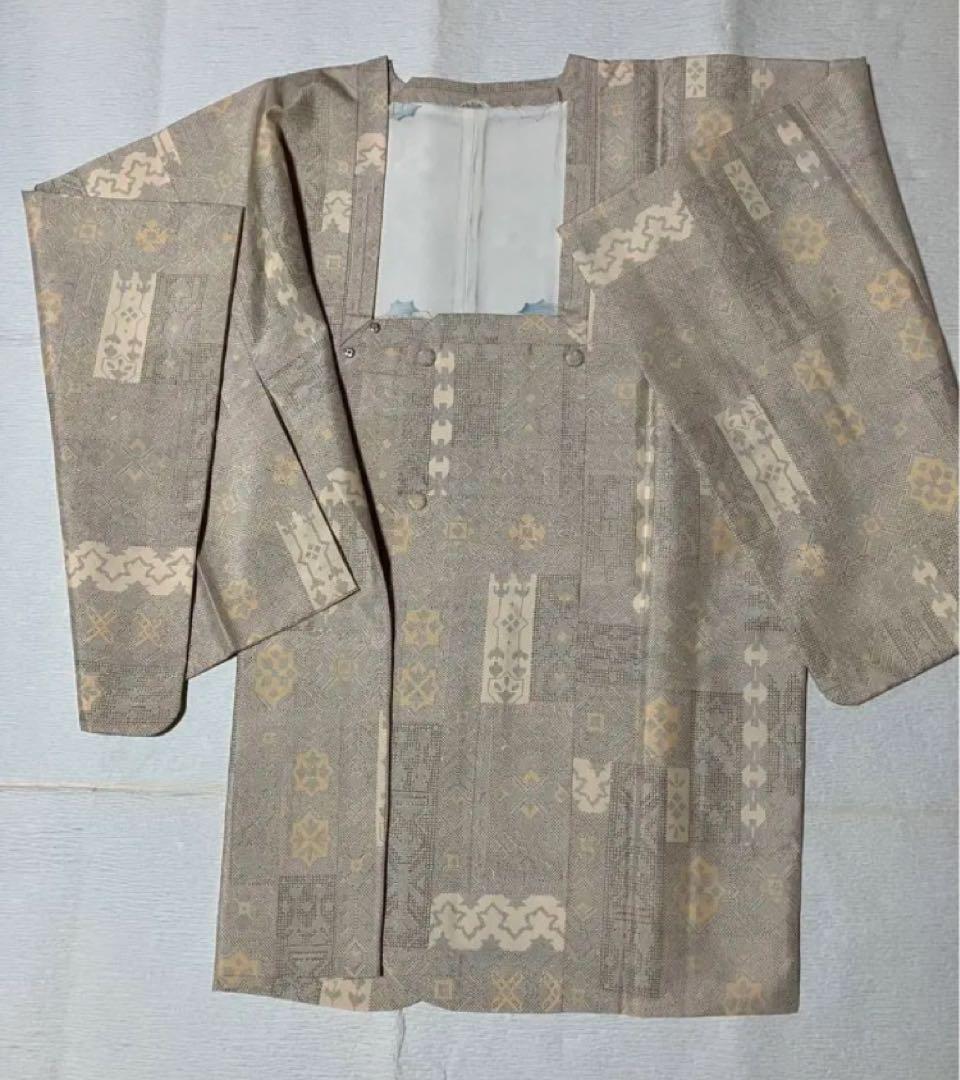 白大島紬、長着、羽織り、道行アンサンブル
