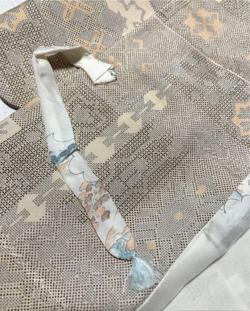 白大島紬、長着、羽織り、道行アンサンブル