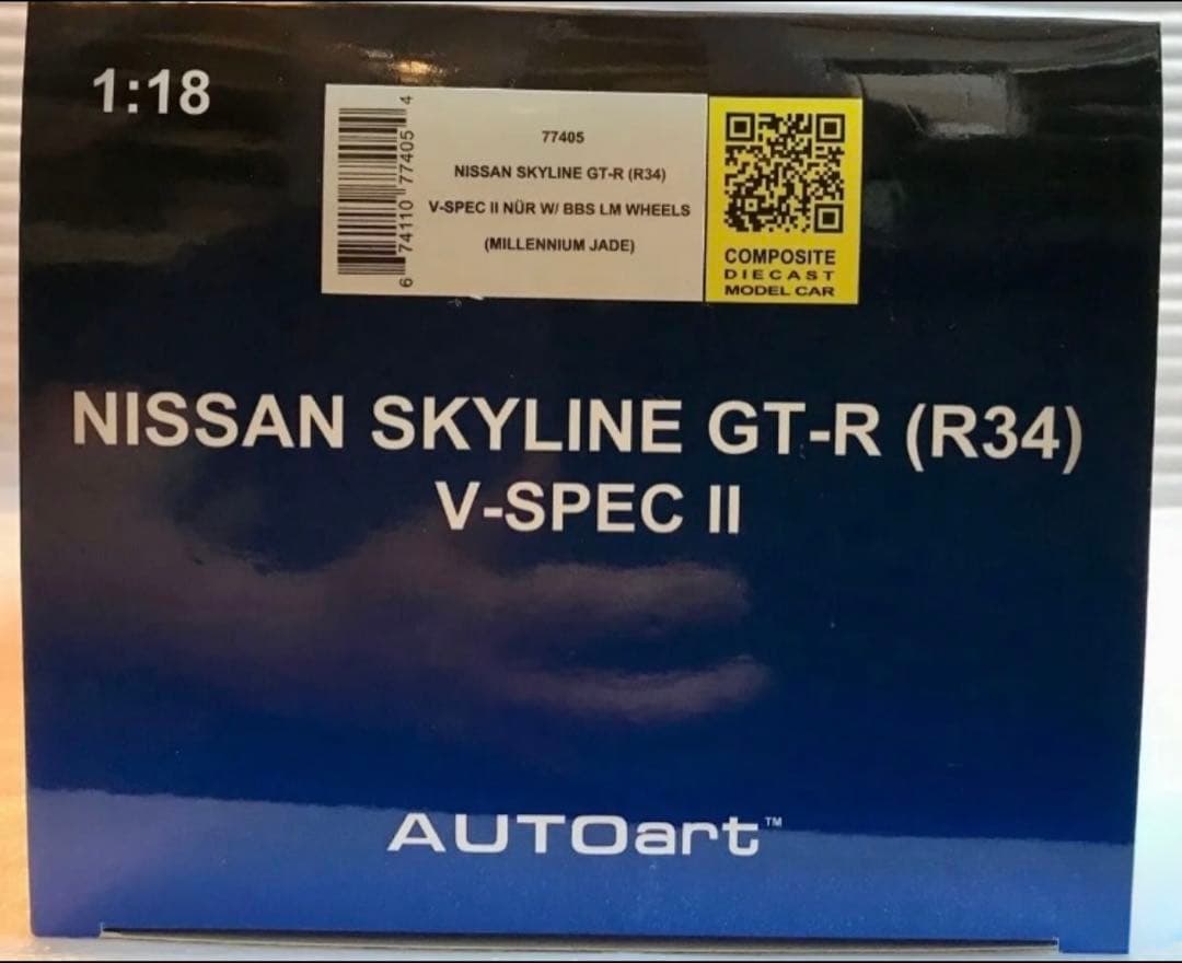 AUTOart 1/18 GT-R(R34) V-specⅡ NUR BBS