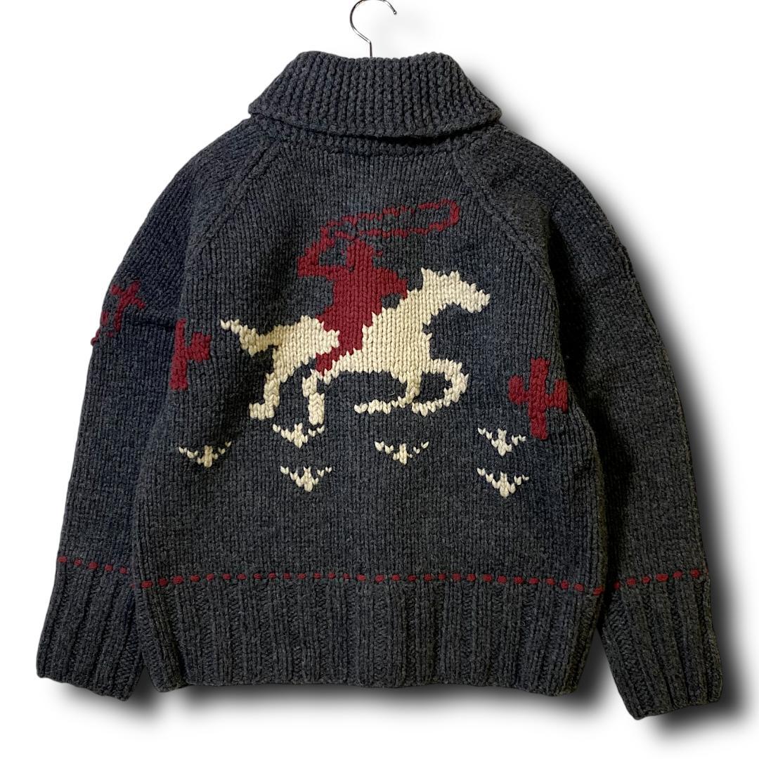 L 定価6600円 TMT カウチンニット カーディガン ニットブルゾン 黒