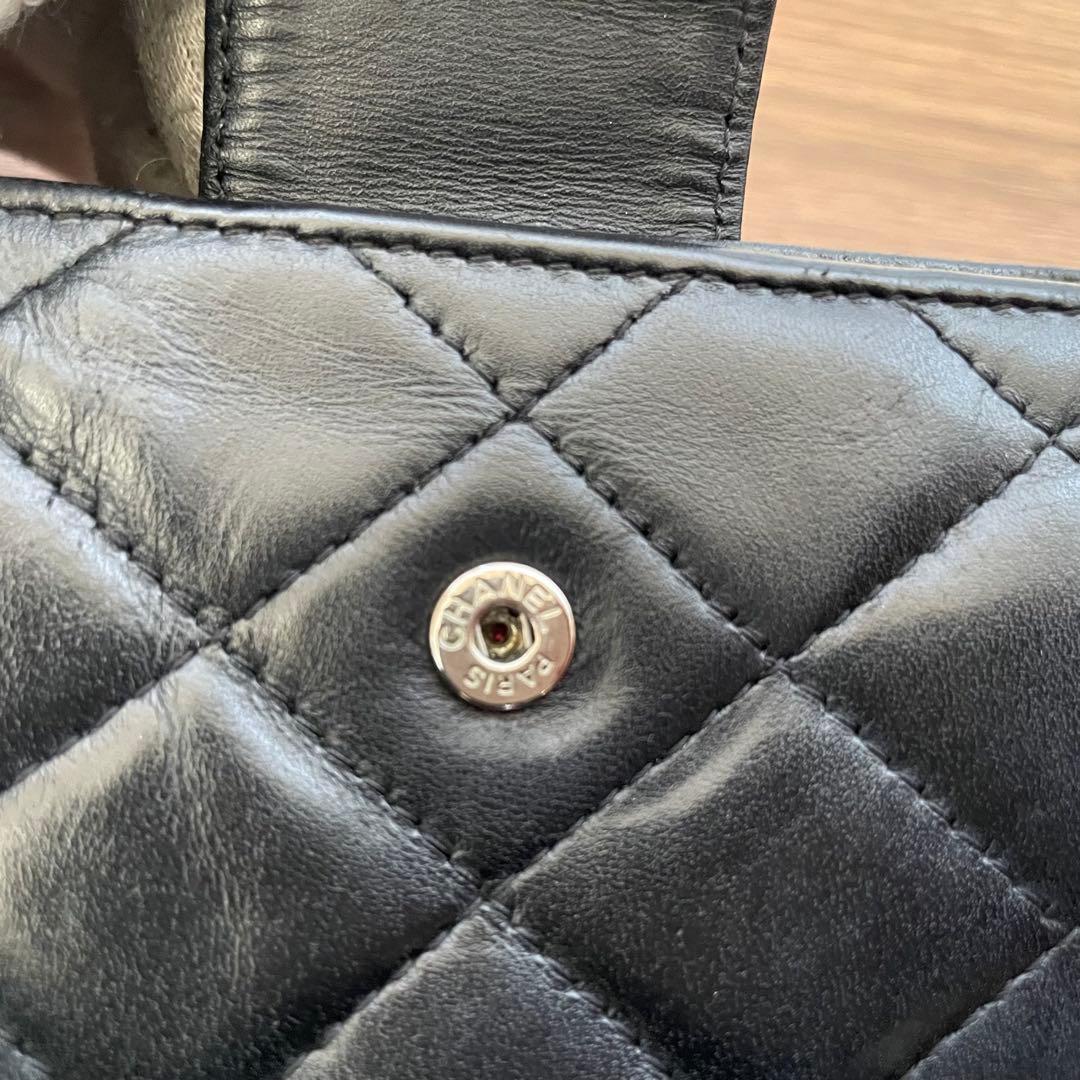 シャネル　カンボンライン　財布　ブラック