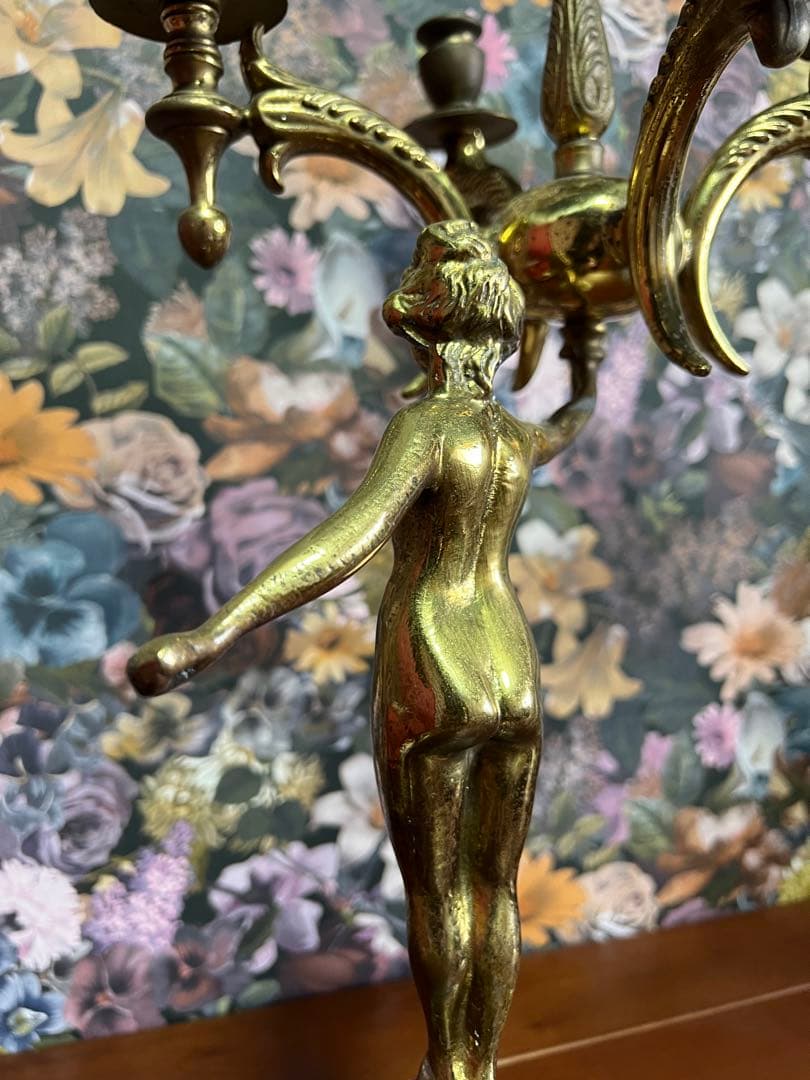 フランス製アンティーク　キャンドルスタンド　5灯　真鍮　ブラス製