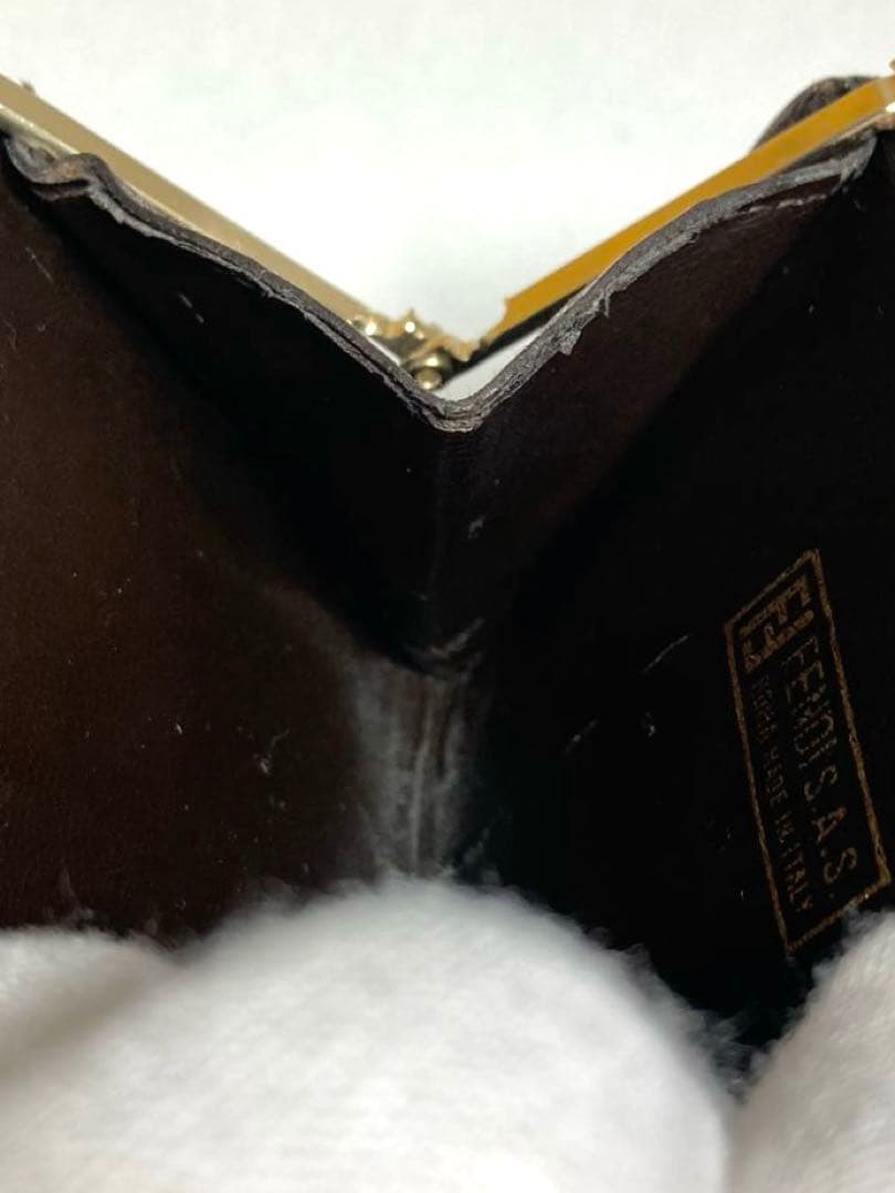 良品 FENDI フェンディ ズッカ キャンバス がま口 ケース 小銭入れ