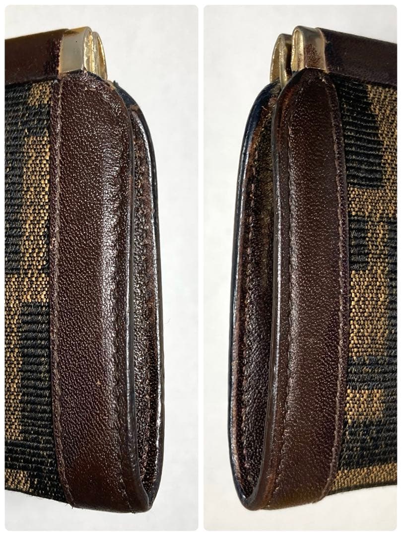 良品 FENDI フェンディ ズッカ キャンバス がま口 ケース 小銭入れ