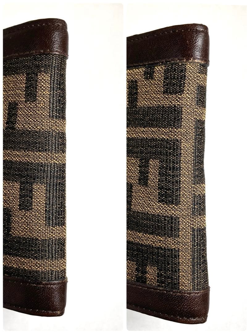 良品 FENDI フェンディ ズッカ キャンバス がま口 ケース 小銭入れ
