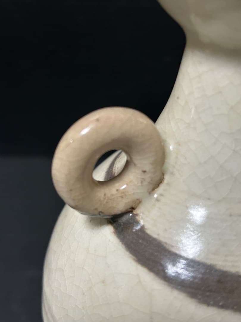 萩焼 耳付酒器　坂田泥華 作