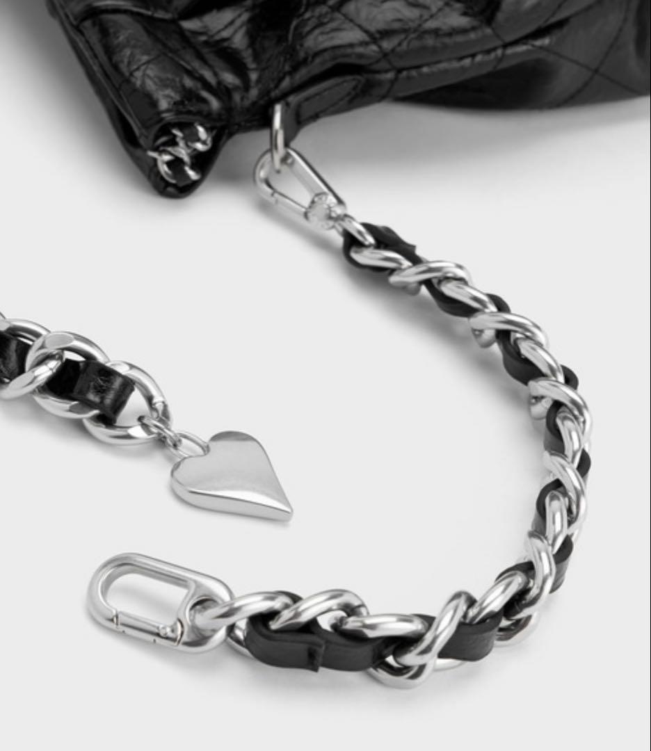 CHARLES & KEITH ドゥオ ブレードチェーンハンドルホーボーバッグ