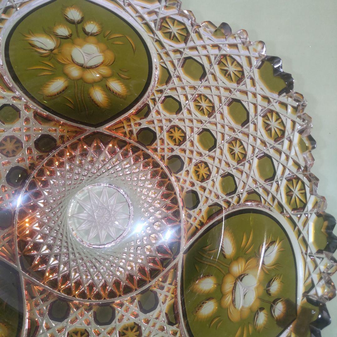 新春セール美品❗️箱付きマイセン クリスタル オリーブグリーン 花瓶 ボウル