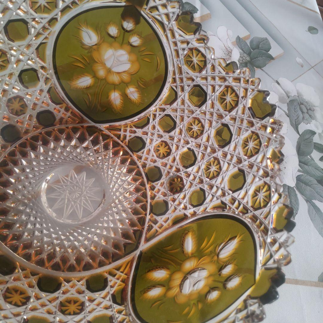 新春セール美品❗️箱付きマイセン クリスタル オリーブグリーン 花瓶 ボウル